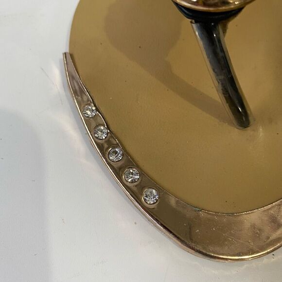 GC Shoes Black Jeweled Sandals Gold Zippered Back size 6.5 Euro 37 - Picture 5 of 11